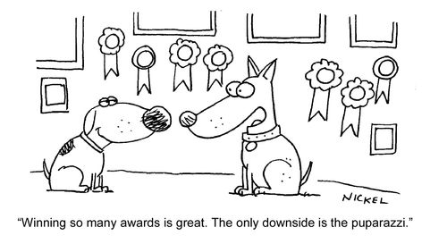 "Winning so many awards is great. The only downside is the puparazzi."