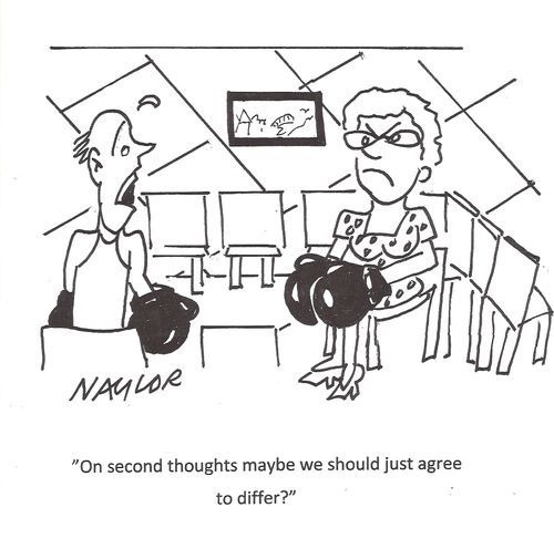 'On second thoughts maybe we should just agree to differ?'