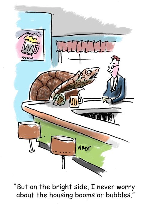 'But on the bright side, I never worry about the housing booms and bubbles.'