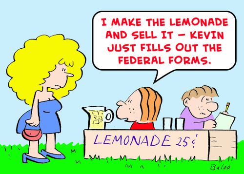 'I make the lemonade and sell it -- Kevin just fills out the Federal forms.'