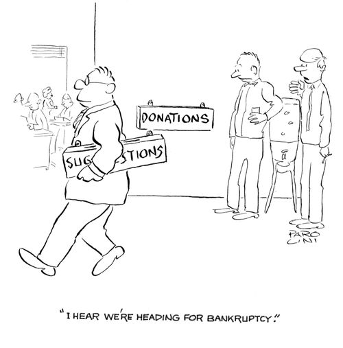 'I hear we're heading for bankruptcy.'
