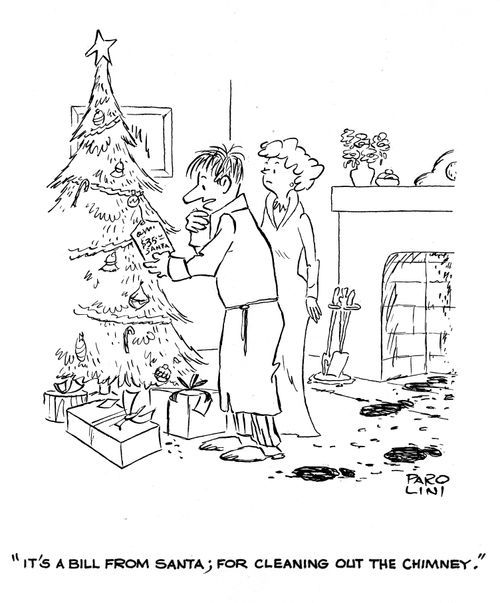 'It's a bill from Santa; for cleaning out the chimney.'