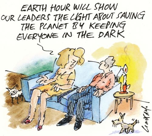 Earth Hour will show our leaders the light about saving the planet by keeping everyone in the dark...