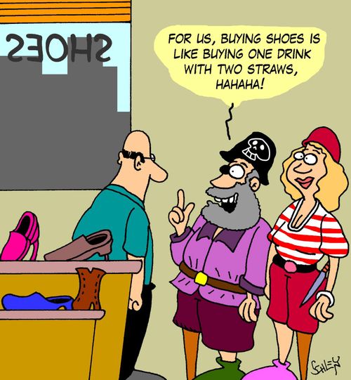 'For us, buying shoes is like buying one drink with two straws, hahaha!'