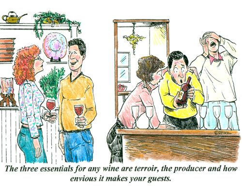 'The three essentials for any wine are terroir, the producer and how envious it makes your guests.'