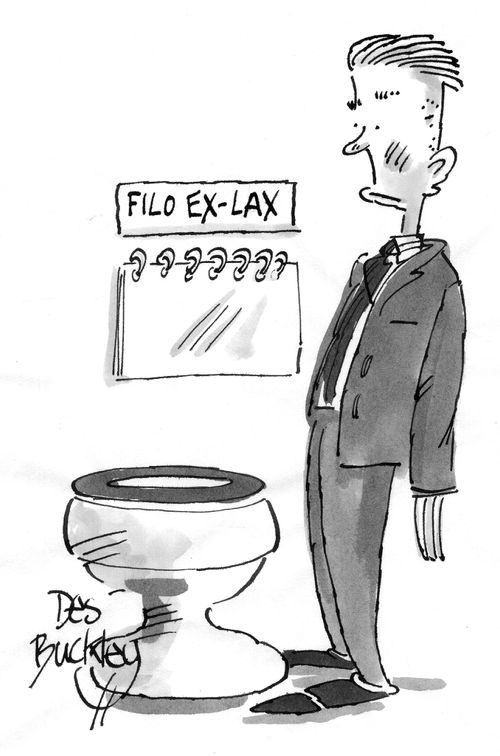 'Filo Ex-Lax' in a toilet.