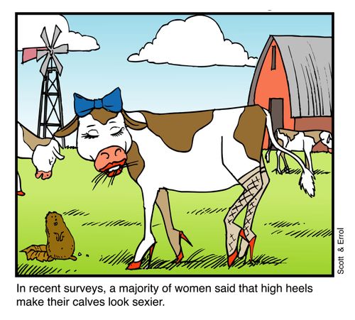 A majority of women said high heels made their calves look sexier