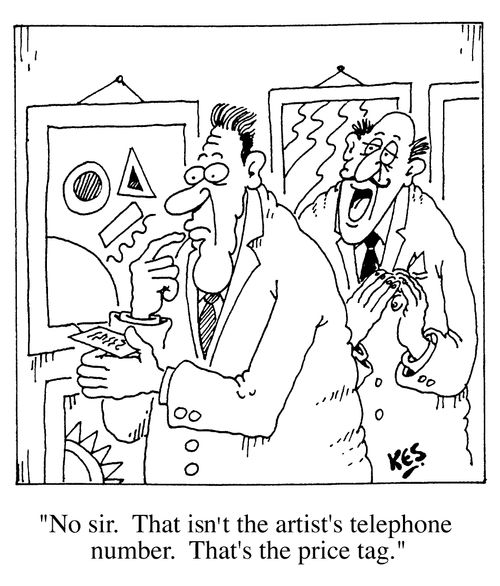 "No sir. That isn't the artist's telephone number. That's the price tag"