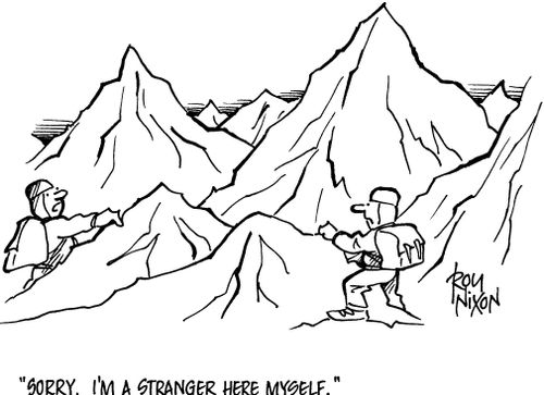 'Sorry, I'm a stranger here myself.'