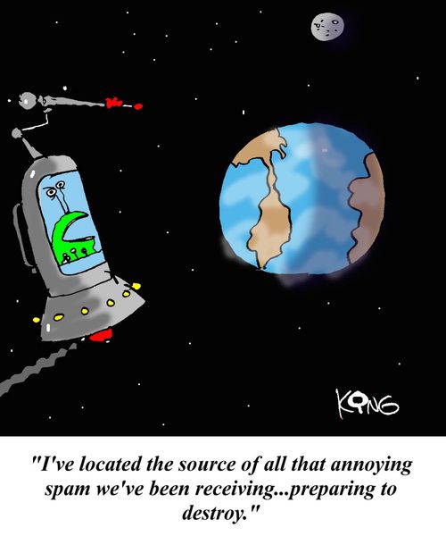 'I've located the source of all that annoying spam we've been receiving...preparing to destroy.'