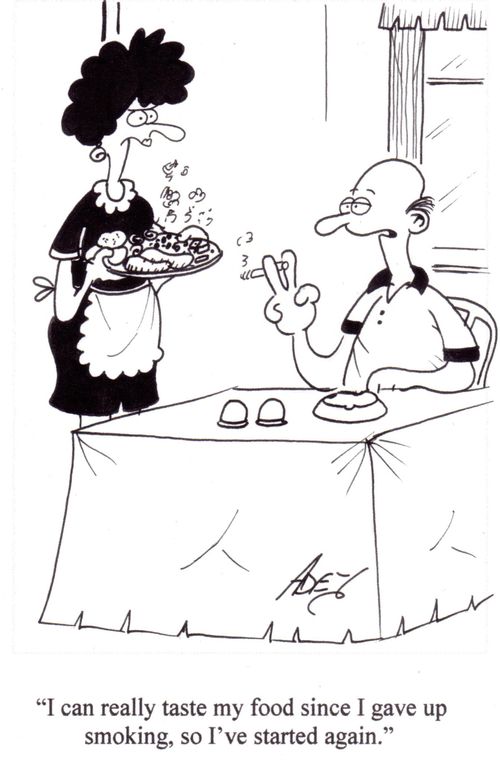 "I can really taste my food since giving up smoking, so I've started again."