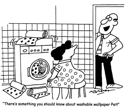 'There's something you should know about washable wallpaper,pet!'