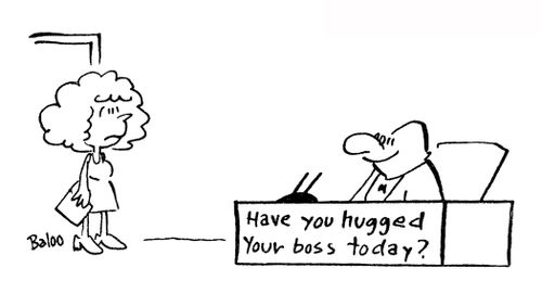 Have you hugged your boss today?