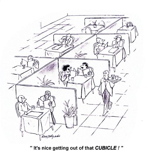 'It's nice getting of that cubicle!'