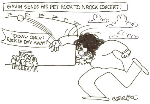 Gavin sends his Pet Rock to a rock concert.