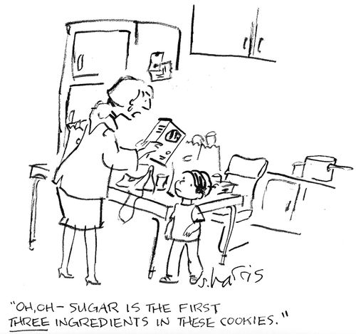 'Oh, oh - sugar is the first three ingredients in these cookies.'