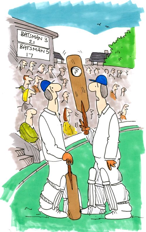 Cricket Bat with Cricket Ball hole in it.