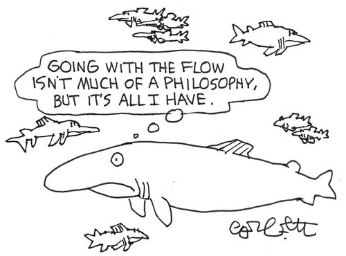 'Going with the flow isn't much of a philosophy, but it's all I have.'