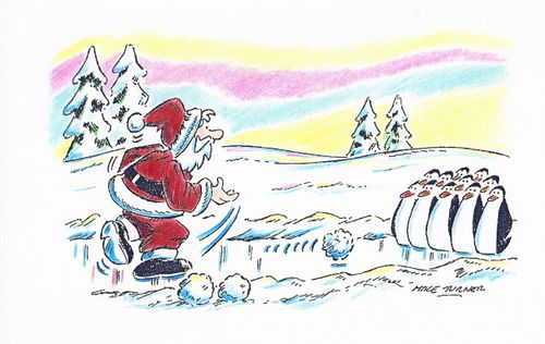Santa bowling.