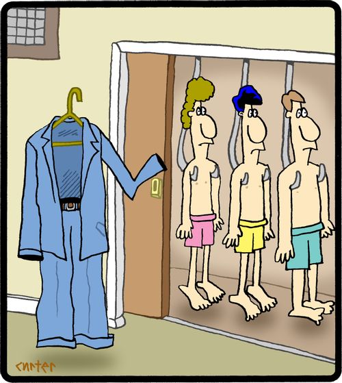 Suit with a wardrobe of men.