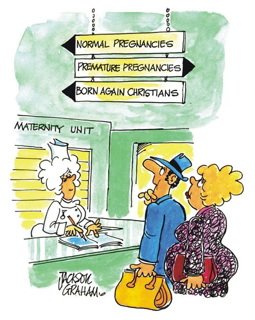 Normal pregnancies, premature pregnancies, born again Christians.