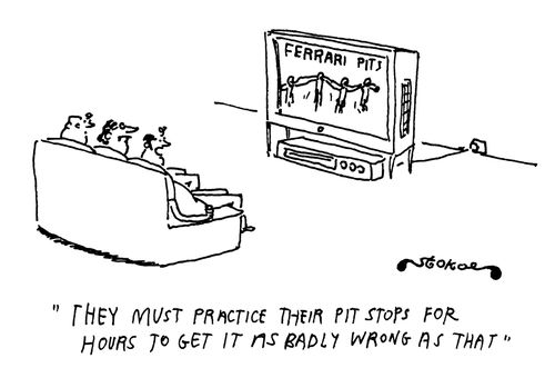 'They must practice their pit stops for hours to get it as badly wrong as that.'