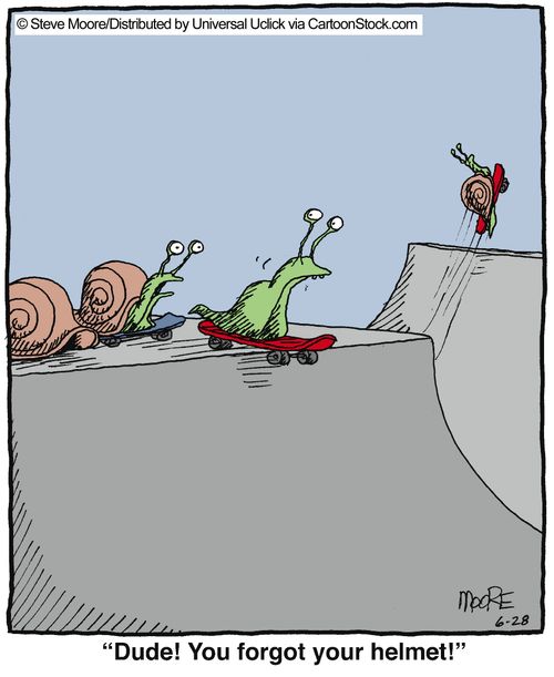 'Dude! You forgot your helmet!'