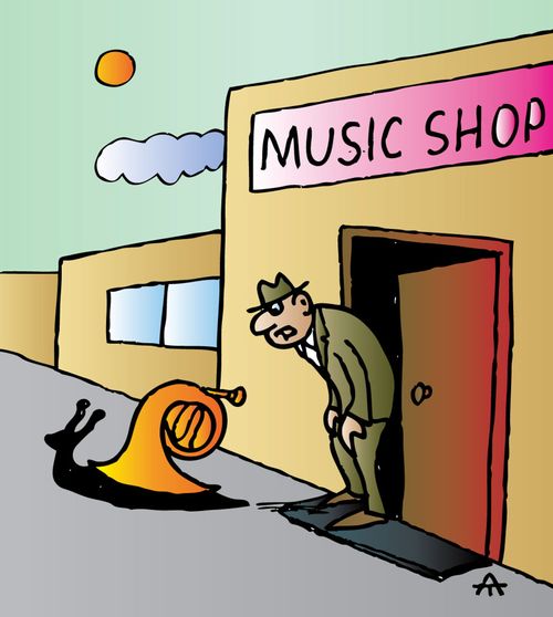 Snail with Trumpet Shell Leaves A Music shop