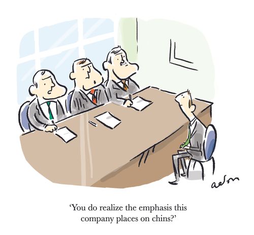 'You do realize the emphasis this company places on chins?'