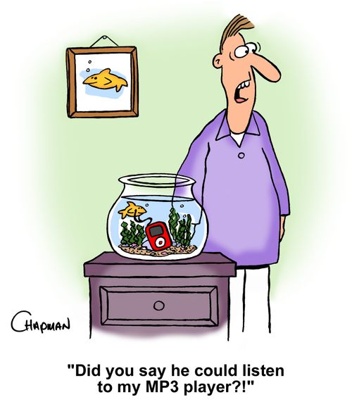 'Did you say he could listen to my MP3 player?!'