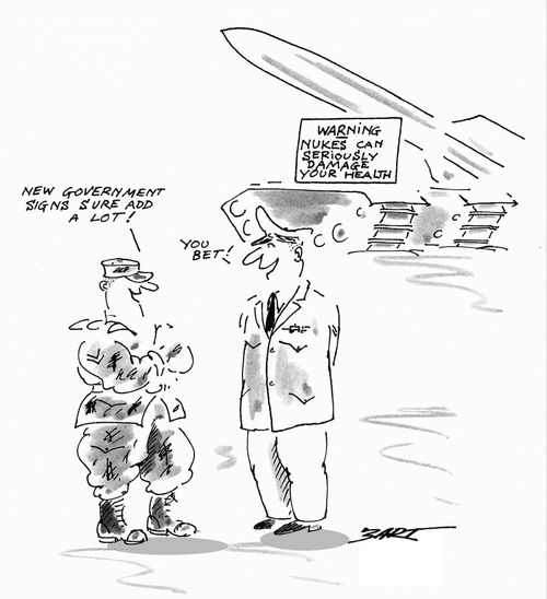 Nukes can seriously damage your health: 'New government signs sure add a lot!'
