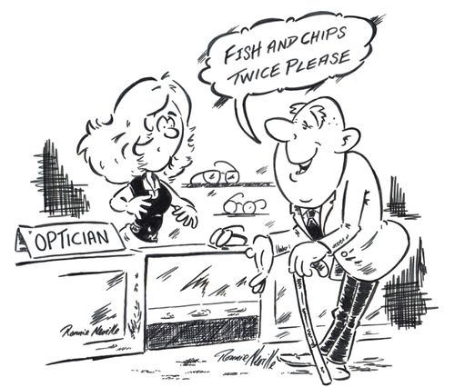 'Fish and chips twice please.'