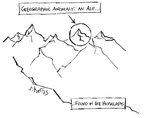 Geographic anomaly: An Alp found in the Himalayas.