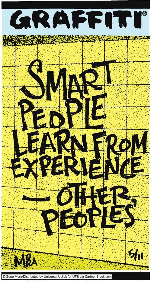Smart people learn from experience - other peoples'.