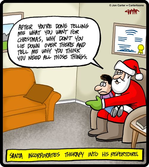 Santa incorporates therapy into his repertoire.