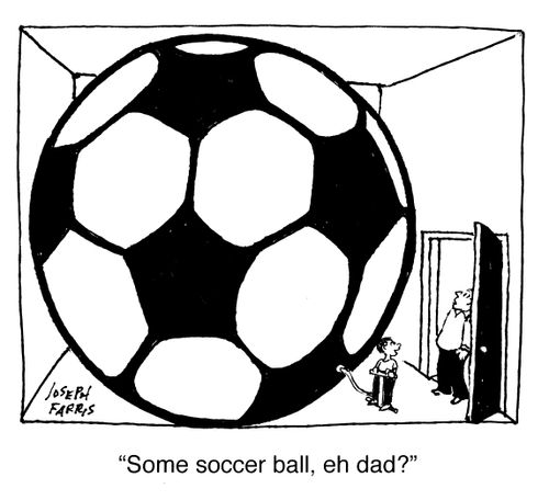 'Some soccer ball, eh dad?'