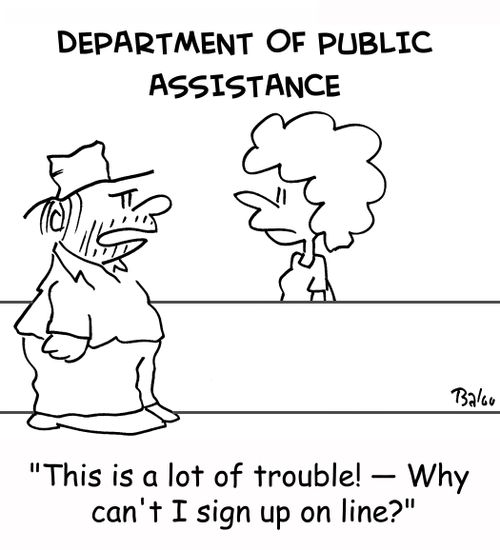'This is a lot of trouble! -- Why can't I sign up on line?'
