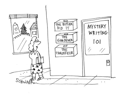 Mystery Writing 101 - Mailbox: The butler did it, the gardener, the chauffeur.
