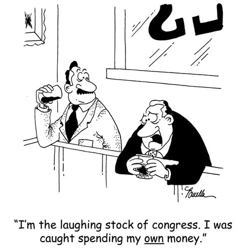 'I'm the laughing stock of congress. I was caught spending my own money.'