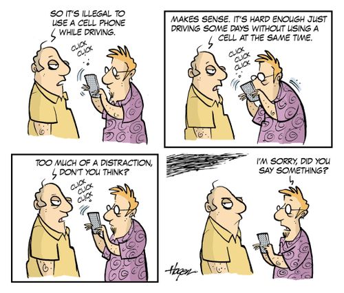 So it's illegal to use a cell phone while driving.