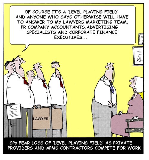 Gps fear loss of 'level playing field' as private providers and APMS contractors compete for work.