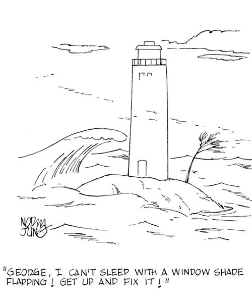 'George, I can't sleep with a window shade flapping! Get up and fix it!'