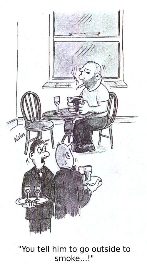 'You tell him to go outside to smoke!'