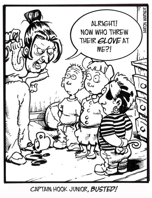 Captain Hook Junior, BUSTED! 'Alright! Who threw their glove at me?'