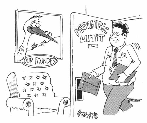Pediatric Unit - Portraint of founder  - A Stork