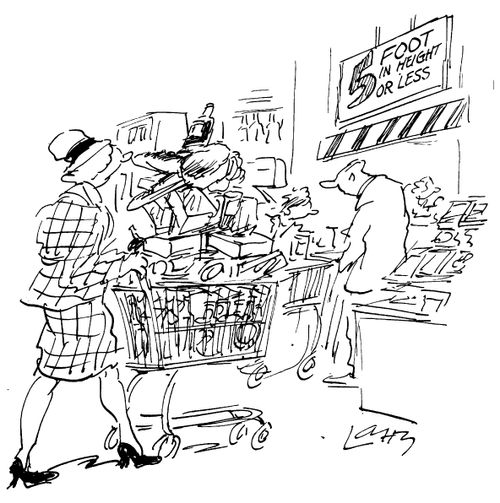 5 foot high or less aisle in a supermarket