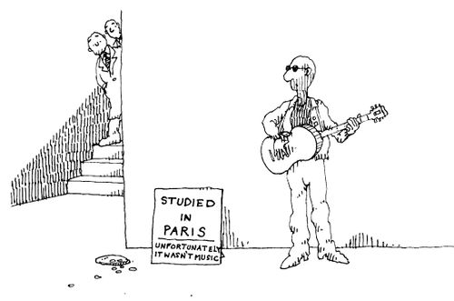 Studied in Paris - unfortunately it wasn't music