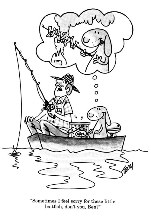 'Sometimes I feel sorry for those little baitfish, don't you, Ben?'