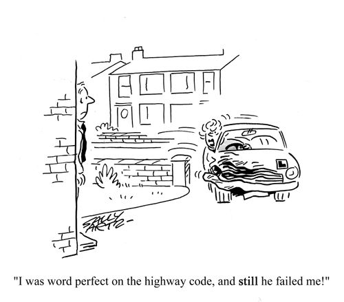 'I was word perfect on the highway code, and still he failed me!'