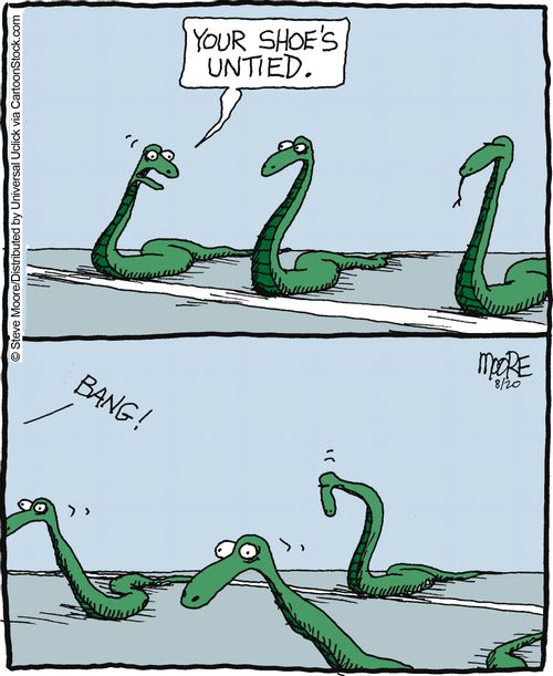 'Your shoe's untied.'